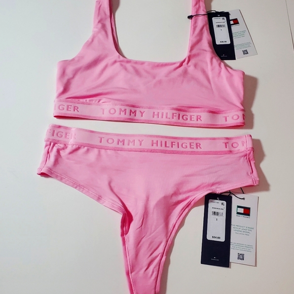Tommy Hilfiger Logo Bralette & Thong - Picture 1 of 6